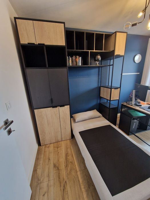 Zestaw mebli do biura (szafa, kanapa, biurko), LOFT Metal+drewno