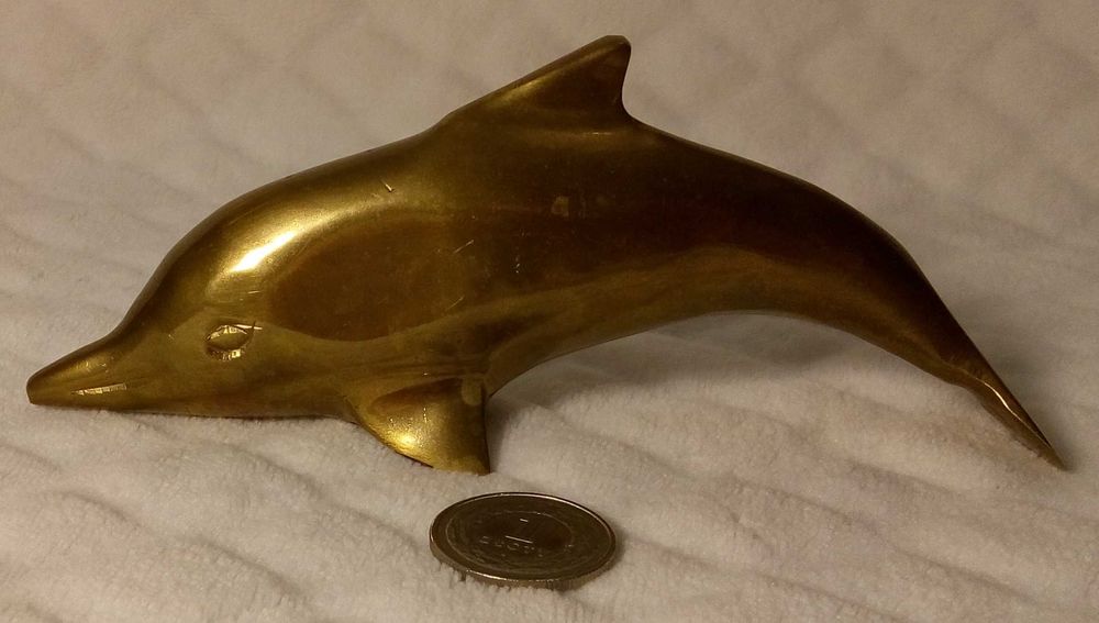 Metalowy Delfin, ciężarek do papieru (Kolekcja, Dekoracja)