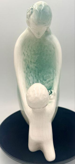 Modernistyczna ceramiczna figura Matka i dziecko