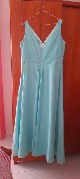 Vestido Cerimónia Azul com Brilhantes