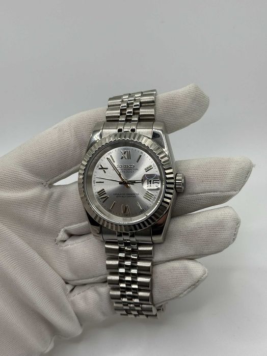 Zegarek Seiko Mod Datejust Roman White