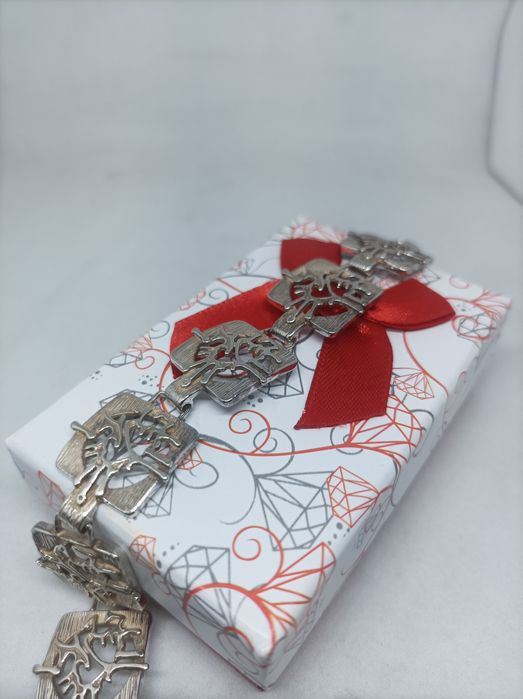 Srebrna bransoletka 925 długość 19,5 cm