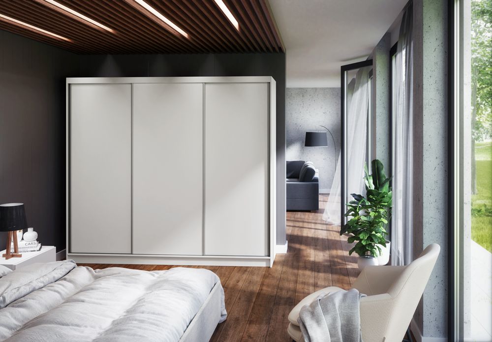 Szafa przesuwna 240 cm trzydrzwiowa bez lustra do sypialni do salonu