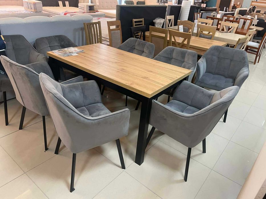 (237WN) Stół loft rozkładany + 6 krzeseł, wyprzedaż 799 zł