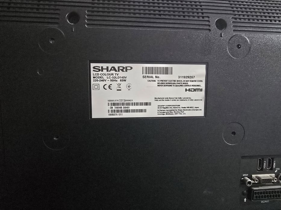 Telewizor SHARP Lcd 32ld135 z orginalnym pilotem