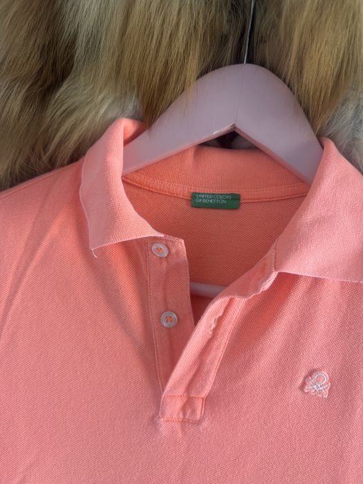 Benetton t-shirt polo bluzia z kołnierzykiem XS