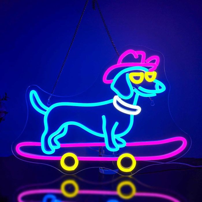 Sinal Luminoso Néon LED em Acrílico " HOTDOG - SKATE "