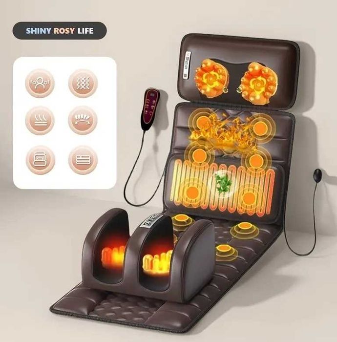 Електричний масажний матрац для спини шиї і ніг масажер з підігрівом