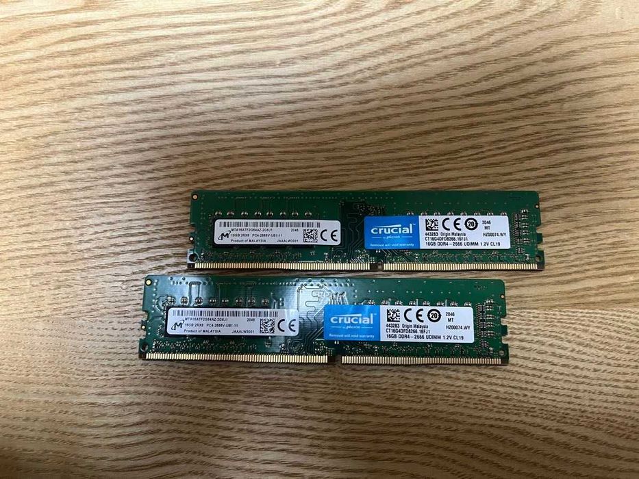 Crucial ОЗУ 32 GB (2x16GB) DDR4 2666 MHz (CT16G4DFD8266) оперативная память