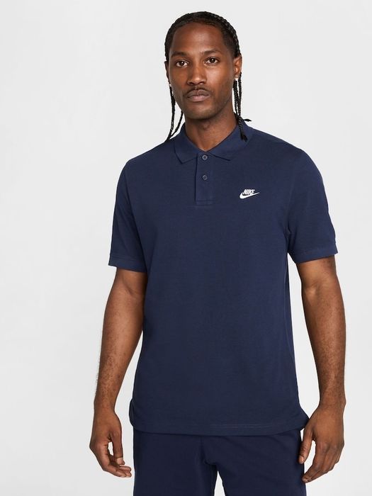 (М) NIKE футболка поло polo хлопковая синяя синя хлопок