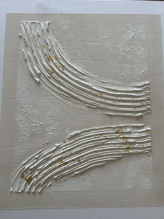 Quadro artesanal texturizado 60x70cm com moldura – decoração moderna