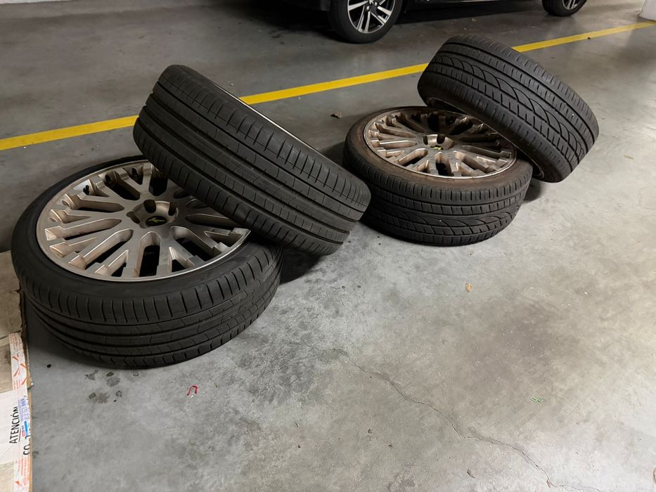 Jantes 22” Kahn Design 5x120 + Pneus 265/35R22 (2 Pirelli Novos)