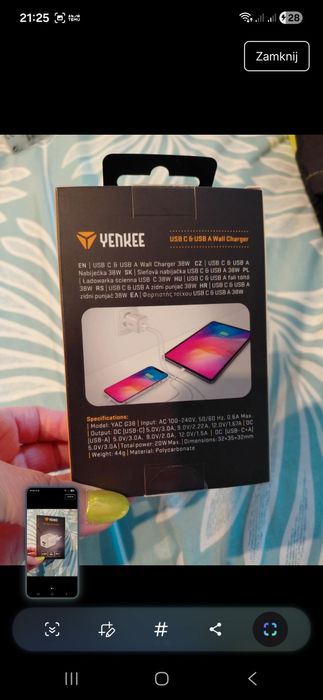 Ładowarka USB wejścia C i A