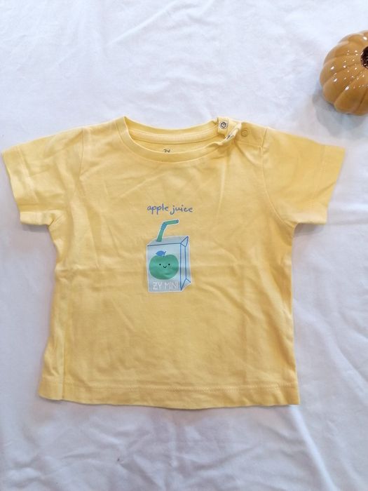 T-shirt Amarela "Apple Juice" de Bebé