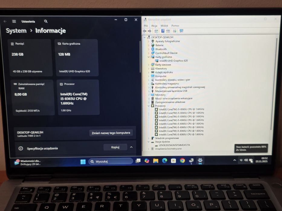 DELL Latitude 7400 2in1•™Intel i5-8365U•RAM 8Gb•NVMe 256Gb DOTYK