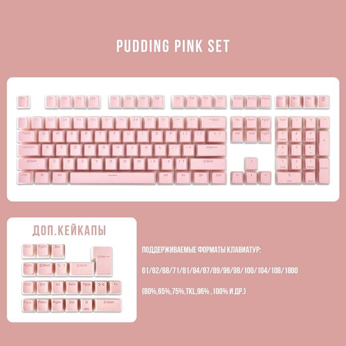 Pudding кейкапы для механических клавиатур пудинг PBT для HyperX Razer