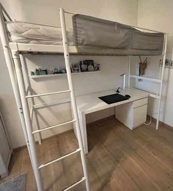 Ikea VITVAL, Rama łóżka na antresoli, 90x200