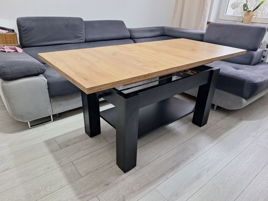 Stolik kawowy rozkładany z podnoszonym blatem/ławostół