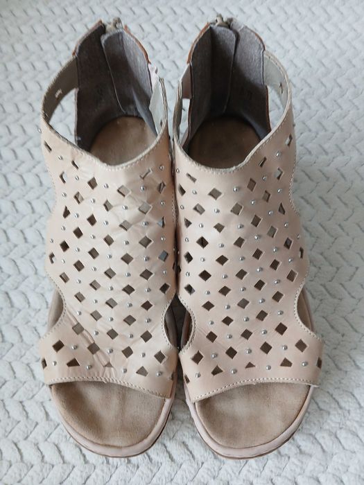 r.37.Rieker.Sandały,sandałki ażurowe,espadryle,czółenka skórzane skóra naturalna