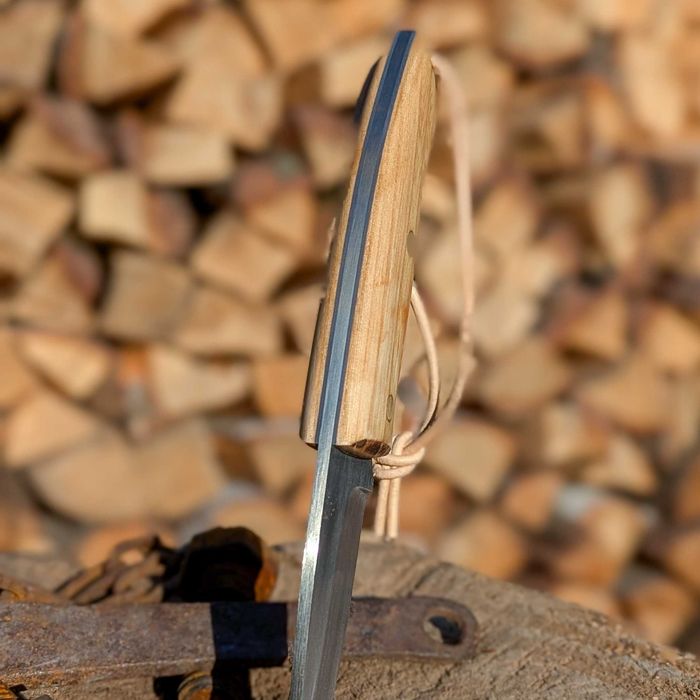 Nóż survivalowy bushcraft myśliwski custom knife D2 pochewka PKBlades