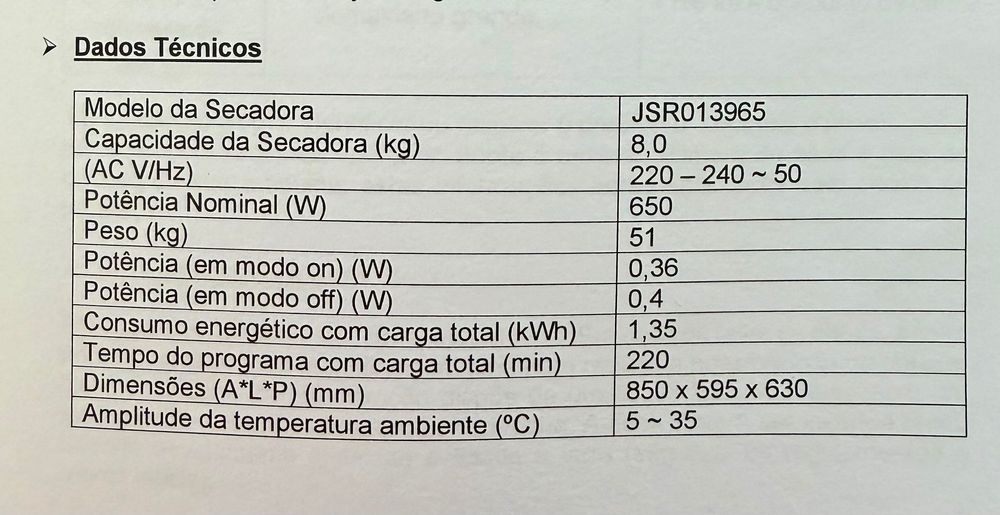 Máquina de Secar Jocel