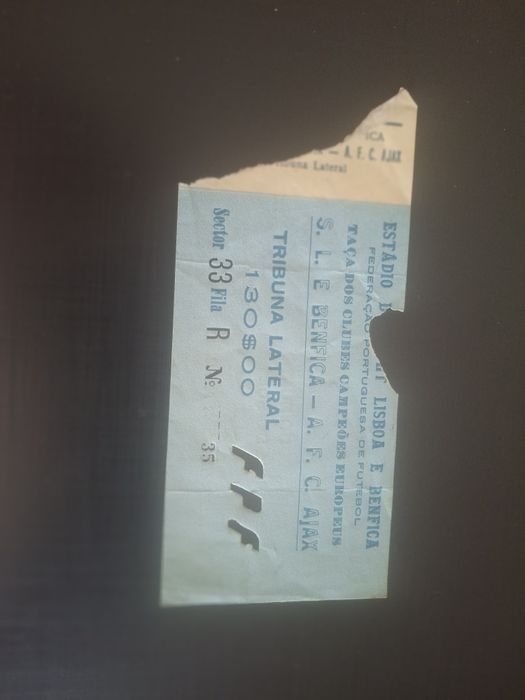 Raro bilhete e programa benfica slb ajax