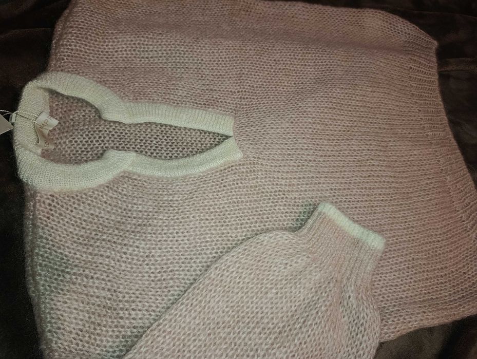 Sweter damski kid  moher beżowy Sempre