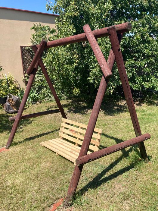 Huśtawka ogrodowa drewniana plac zabaw ławka