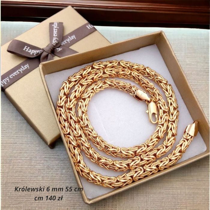 Wzory Pozłacany 18 K Łańcuszek krzyż bransoletka Gwarancja