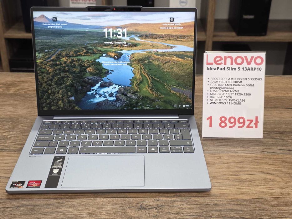 Laptop Lenovo IdeaPad Slim 5 13ARP10 RYZEN 5 7535HS/16GB/512GB/WIN11 stan bdb gwarancja