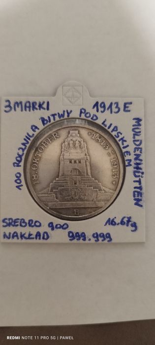 3 Marki 1913 E 100 Rocznica Bitwy pod Lipskiem