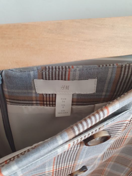 Spódnica H&M rozm. 36/S krata mini jak nowa