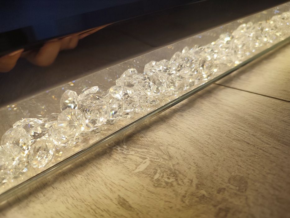 Lampa listwa LED kryształki nad stół srebrna sufitowa cardito 1 eglo