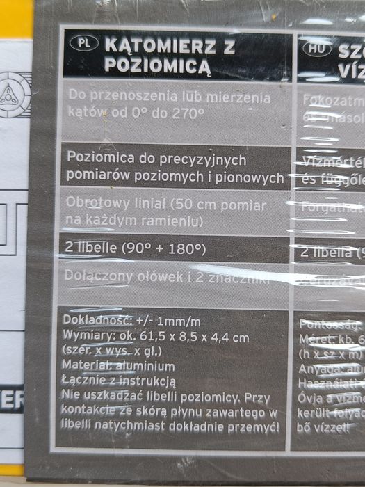 Nowa Poziomica Kątomierz POWERFIX PROFI 270° Fabrycznie zapakowana
