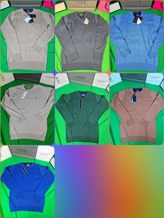 Sweter męski Tommy Hilfiger z dzianiny z malym logo lacoste swetry HB