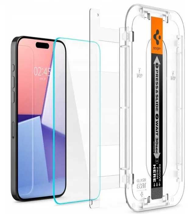 2-pak szkło hartowane do Apple iPhone 15 Pro Spigen Ramka 9H 2,5D EZ-FIT