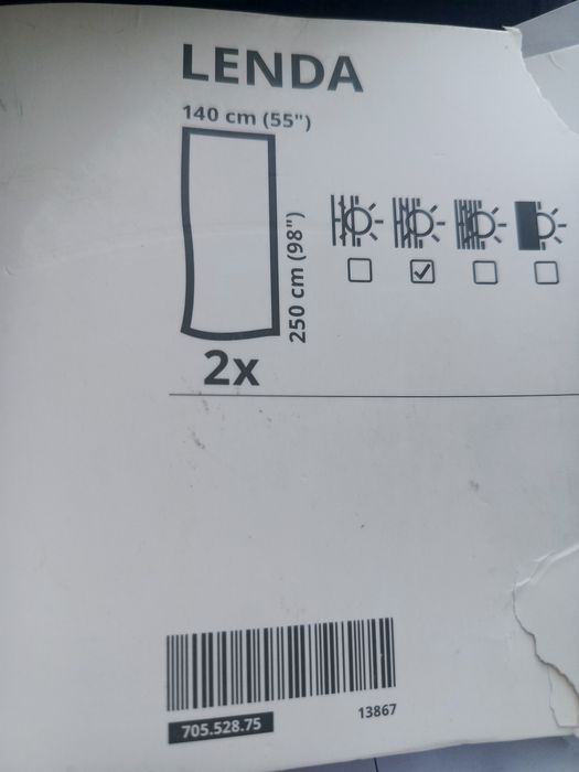 Zasłony Lenad IKEA 2 szt. 140x250 nowe