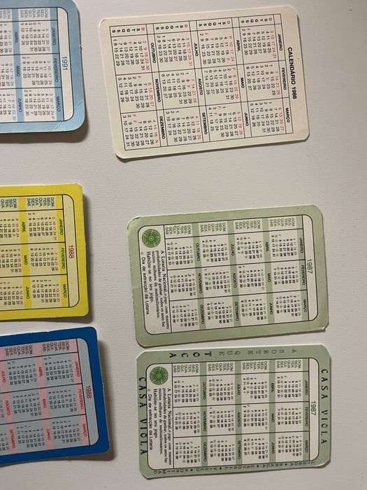 20 Calendários da Lotaria e totobola década 80