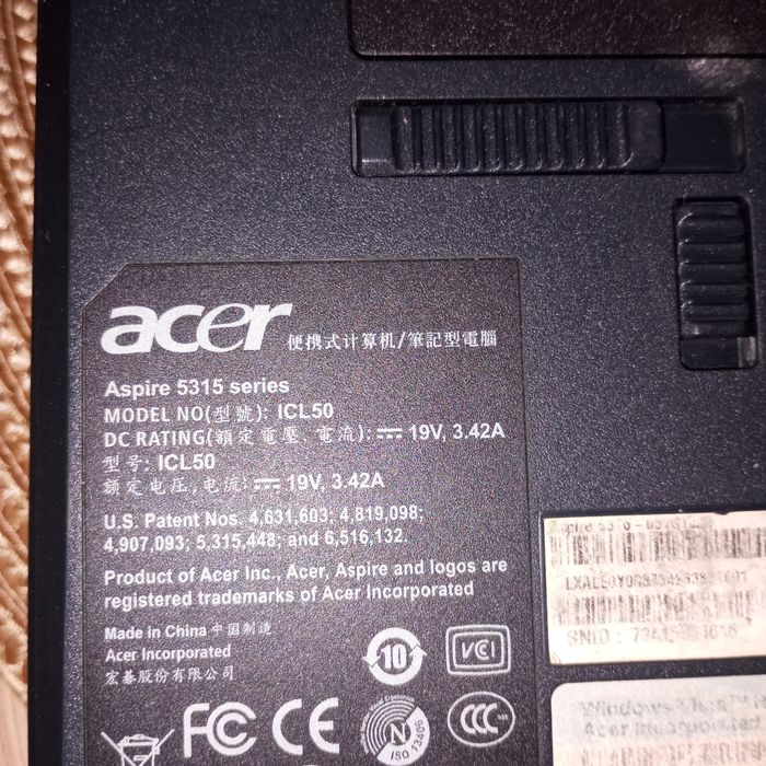 Laptop Acer Aspire 5315 seria ICL50 wysyłka
