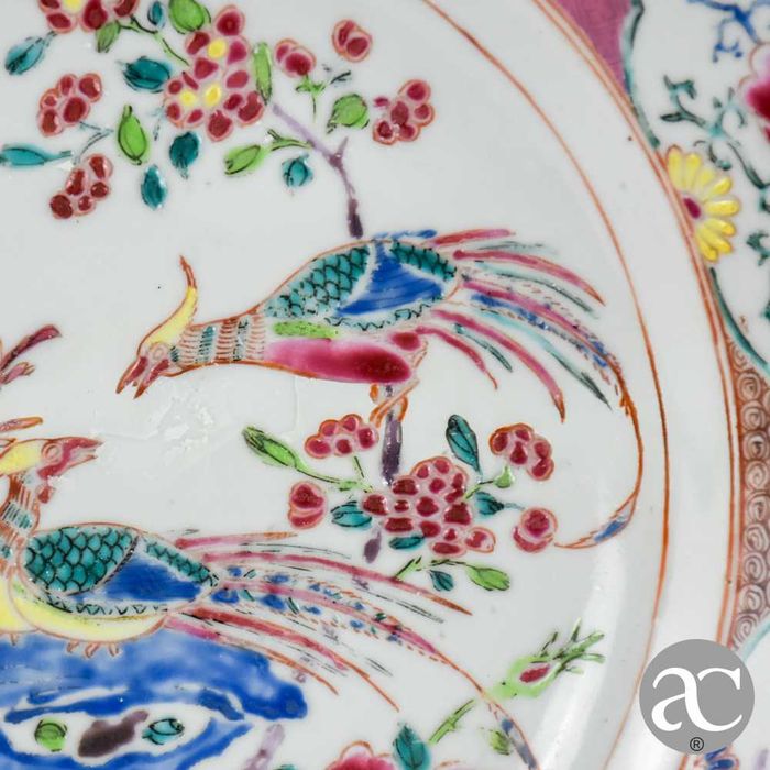 Prato em porcelana da china, Dinastia Qing, período Qianlong, séc. XVIII