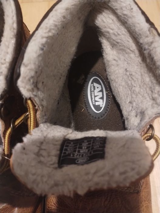 Trzewiki skórzane botki trapery sztyblety ocieplane