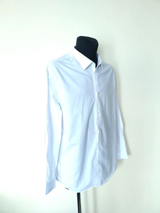 DUŻA (4XL) biała męska koszula Marks & Spencer puree cotton