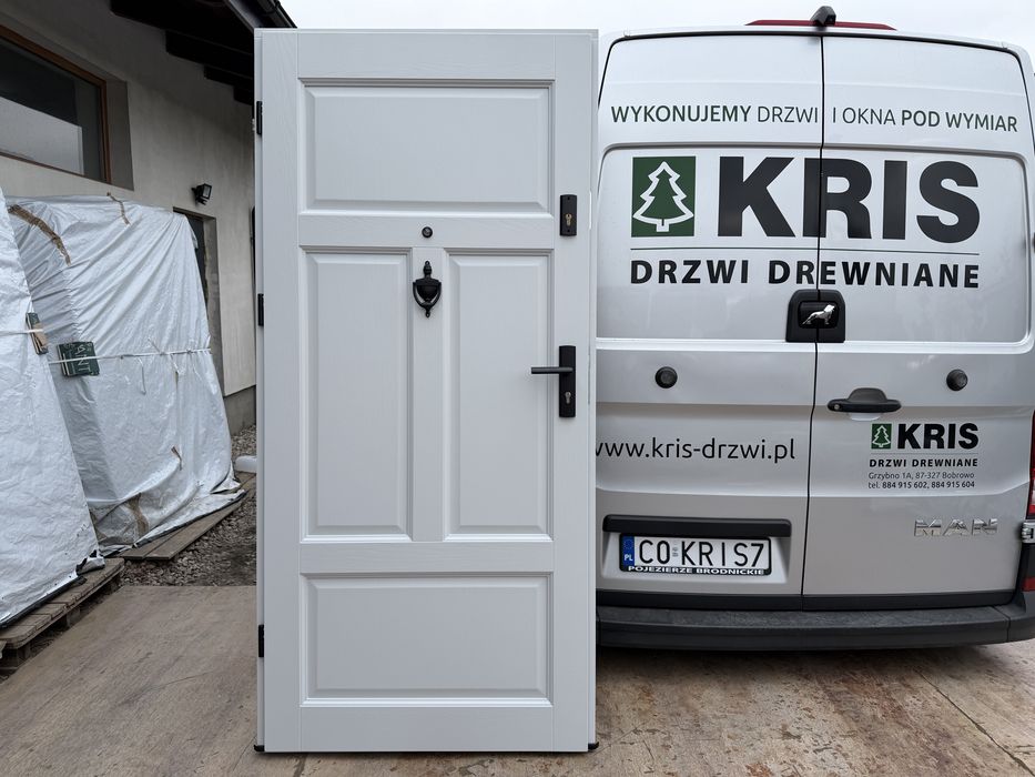 Drzwi zewnętrzne OD RĘKI wewnątrzklatkowe drewniane  Cała Polska
