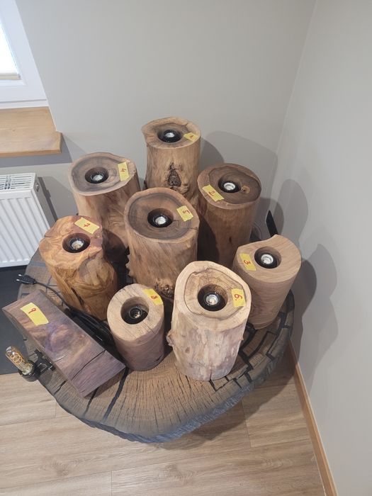 Lampa podłogowa orzech włoski