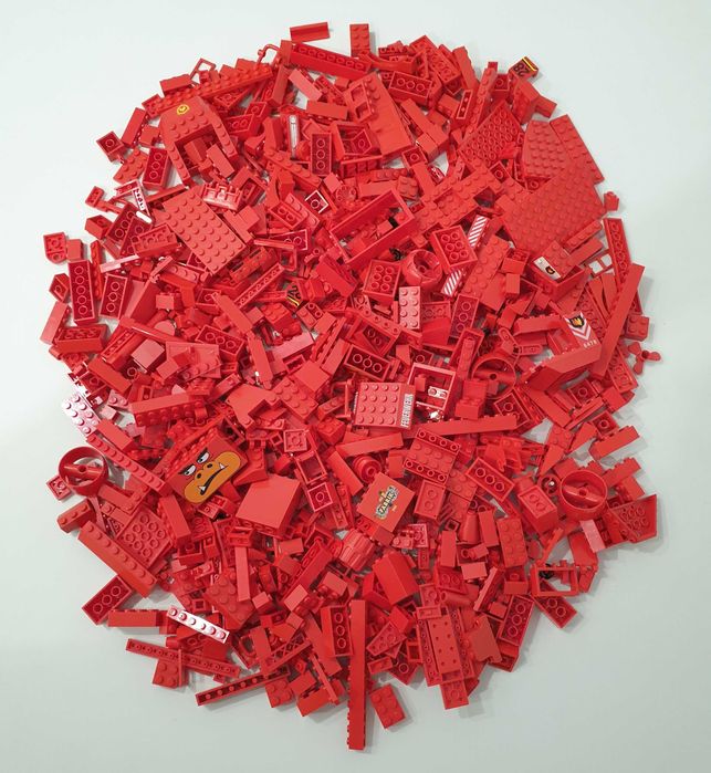 Lego kolor czerwony mix 1 kg używany