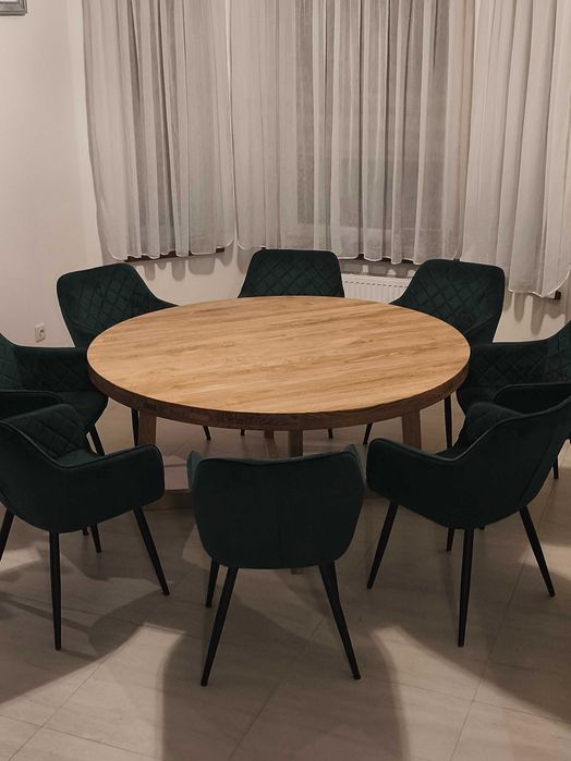 okrągły stół dębowy 8-10 osób
