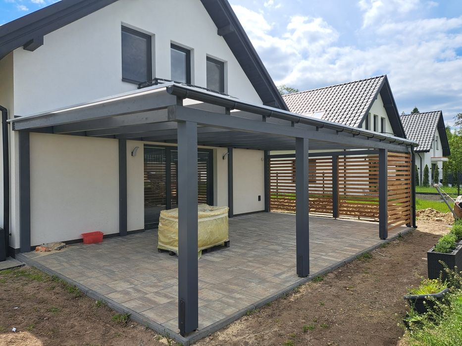Pergole zadaszenia tarasów wiaty zabudowa  tarasu