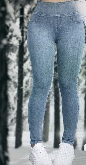 Legginsy damskie jasnoniebieskie 44/46