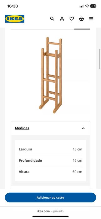 Suporte de toalhas e rolos em bambu