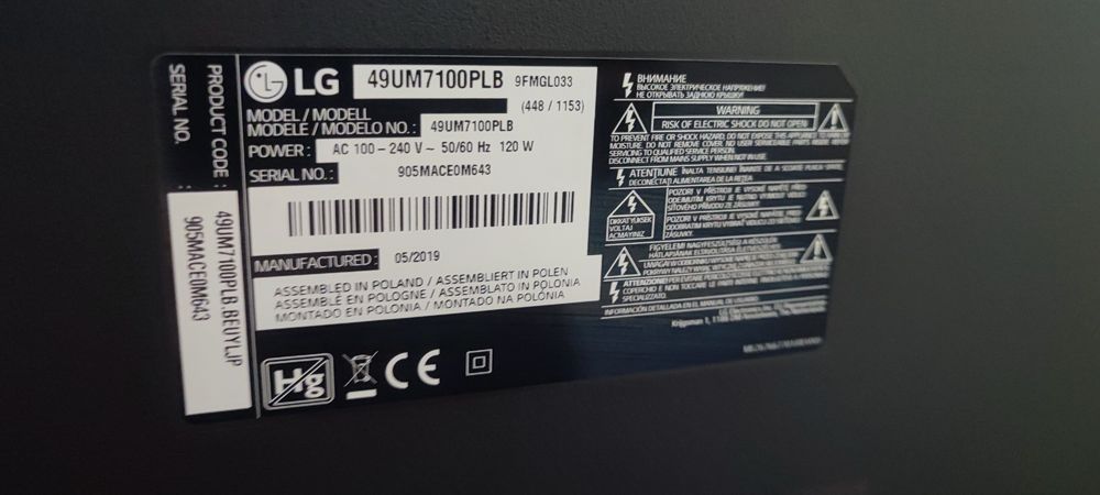 TV LG  49 polegadas